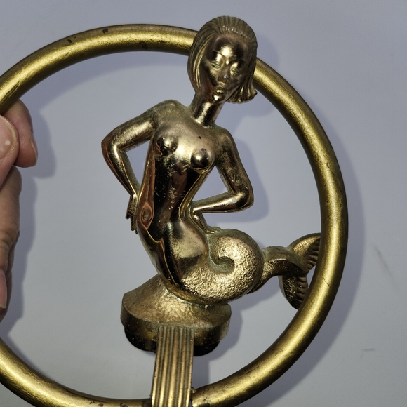 Vintage HALL-MACK MERMAID TOWEL RINGS WALL HOLDER Hollywood Regency - Picture 7 of 8